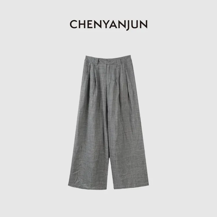 陈妍君【苎麻莱赛尔轻薄透气高腰收褶阔腿裤 】CYJ-JJ194-1291