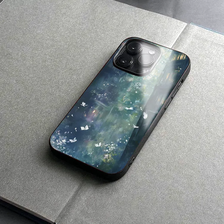 [翠烟浮梦]新中式适用于16promax苹果手机壳15promax高级感玻璃