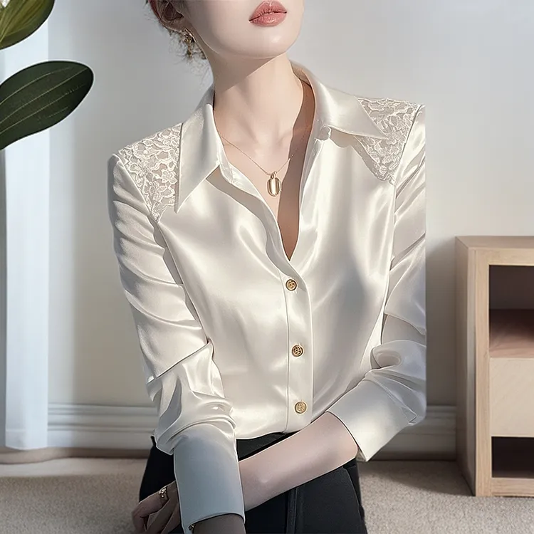 白色衬衫今年流行爆款高级感轻奢减龄洋气气质打底内搭上衣2025春