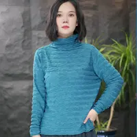 FF毛针织衫纯色针织半高领长袖薄款堆堆领秋冬上衣加厚套头修身