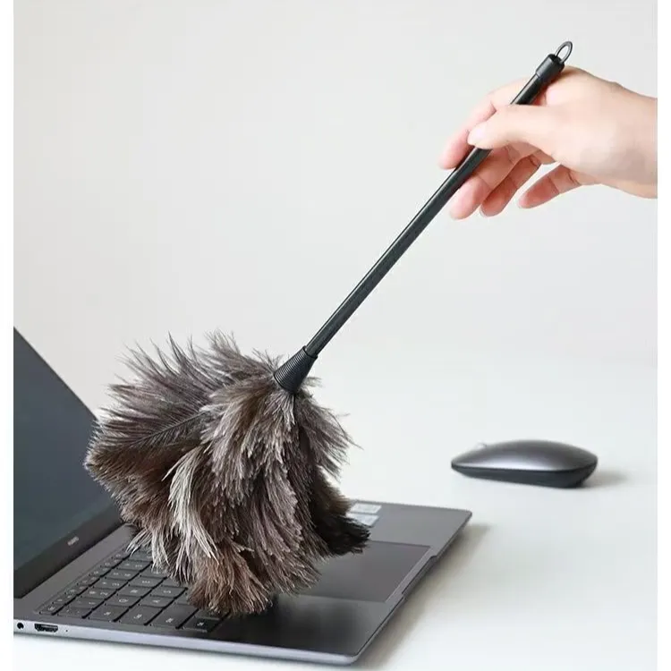 清洁扫灰除尘静电真驼鸟羽毛掸子家用除尘不掉毛清洁神器除尘掸子