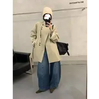 2025秋季新款韩版时尚设计感立领系带收腰显瘦中长款风衣外套女
