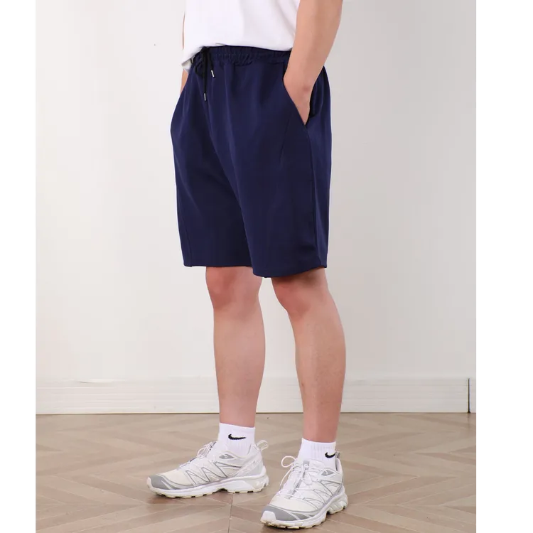 夏季男士运动中腰针织短裤纯色透气简约休闲裤抽绳五分裤百搭