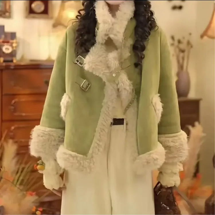 立领秋冬长袖拼接网红女士轻奢短外套通勤风女常规款