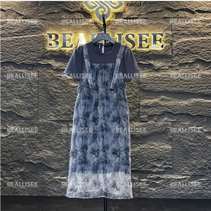 【FF专属】【17】夏季新款高级感穿搭吊带百褶拼接连衣裙BLS-A2931