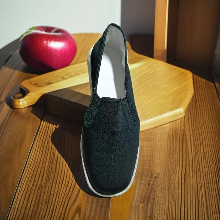 舒适养脚时尚软底手工麻线透明贴片耐磨千层底一脚蹬布鞋男款