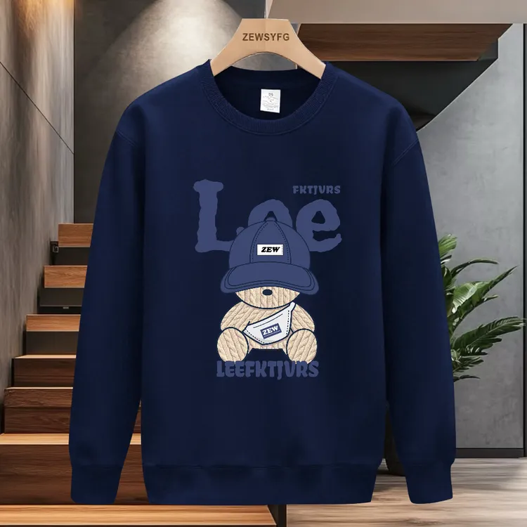 美式痞帅潮流宽松百搭长袖潮牌套头卫衣青年男款休闲加绒圆领上衣