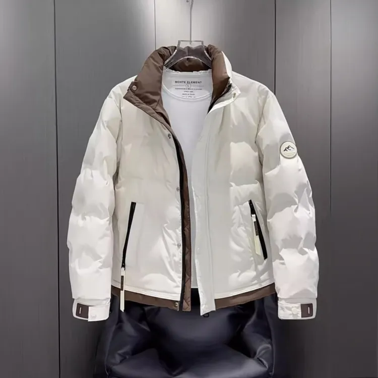 莱蒙璀冬季新款男士立领羽绒服加厚保暖白鸭绒外套时尚休闲百搭