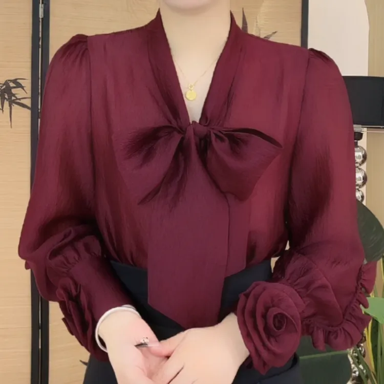 【536】女装法式复古新款衬衫超好看设计感小众洋气时尚小衫