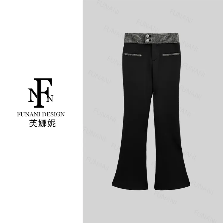 FNN【芙娜妮】秋冬新款小众设计气质显瘦名媛女装时尚裤子F2432505B