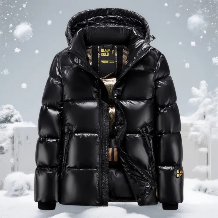 奇珀菲仑新款黑金羽绒服男女同款短款冬季保暖防寒加厚外套情侣