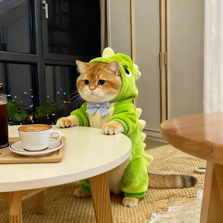 猫咪可爱小恐龙变身装冬季小猫布偶猫英短防掉毛小狗狗秋冬款服装
