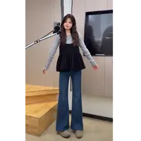 牛仔裤女2025新款常规万象弹喇叭裤高腰休闲裤时尚裤子阔腿裤长裤