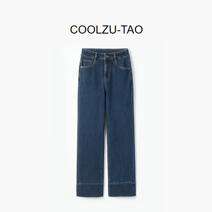COOLZU-TAO/陶柯竹国际蓝 薯条裤秋冬轻熟风显瘦四面弹牛仔裤女