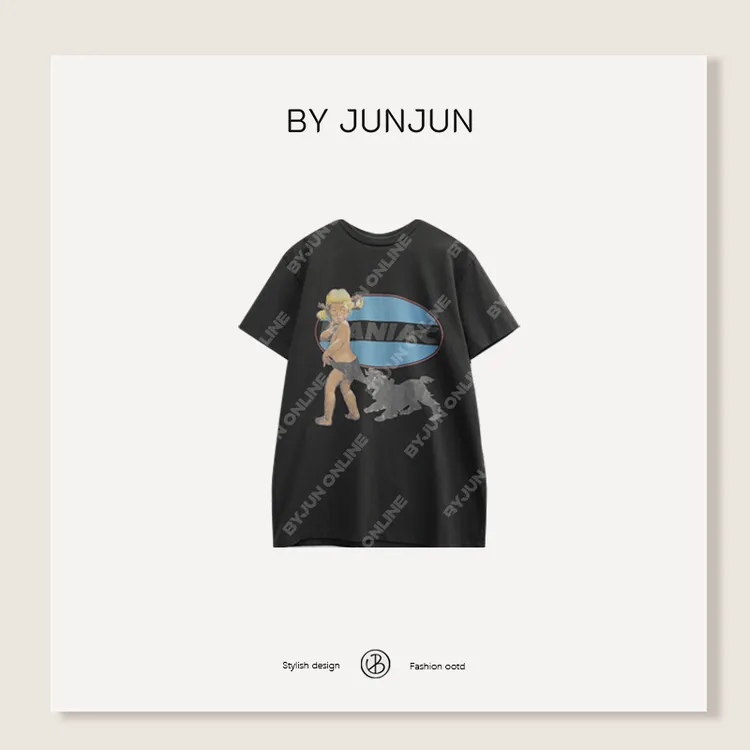 ByJunjun【金发女孩】卡通印花短袖圆领印花T恤