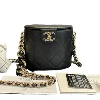 99新 Chanel/香奈儿 陶瓷链条圆筒化妆盒时尚单肩包hn1441