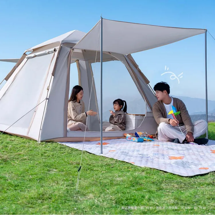 【原始人云端帐篷】单人自动速开公园帐露营装备防雨防晒帐保暖帐篷