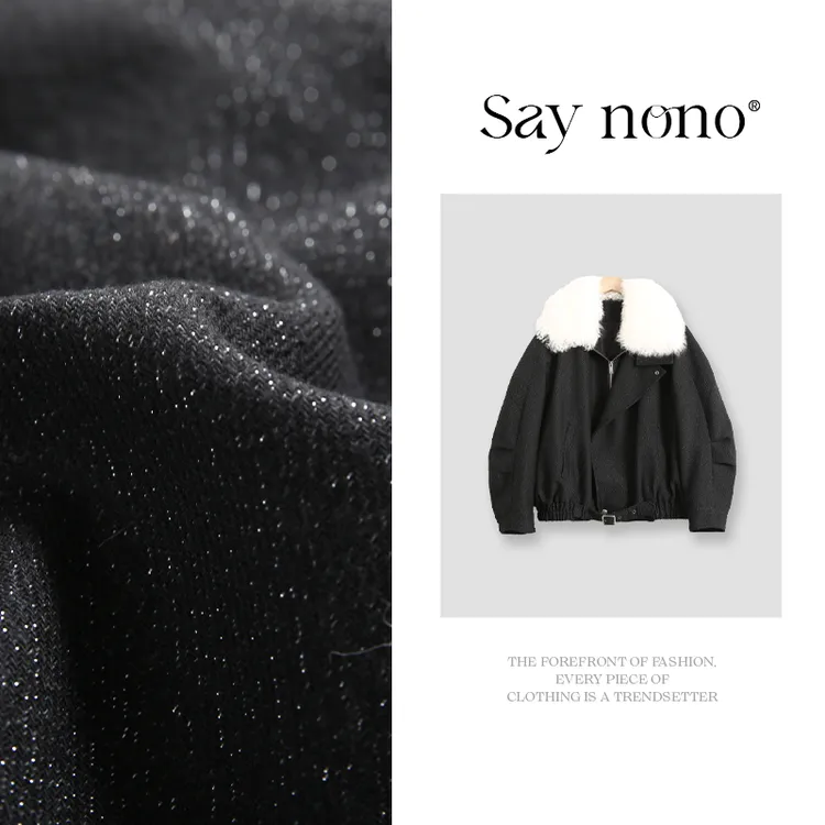 懒猫nono│Saynono 带可脱卸毛领绵羊毛骆驼绒毛呢服/GD10603