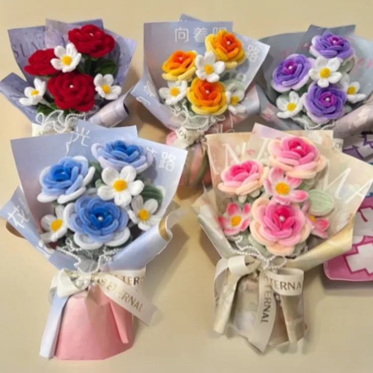 《送包装》创意扭扭棒玫瑰花花束手工diy材料包送女友订婚结婚专用