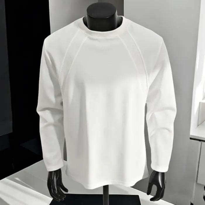 270g曼巴棉正肩长袖t恤男女款秋冬季圆领套头卫衣打底衫加绒保暖