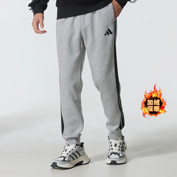 adidas阿迪达斯男裤2025冬季新款加绒针织运动裤休闲长裤 JE6318