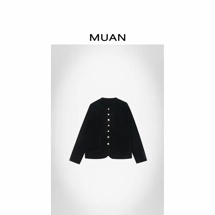木岸MUAN：《小金豆棉服》经典版 定制高级丝绒小香棉服女上衣JD-339