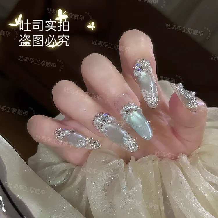 【天空■之境】纯手工穿戴甲美甲可拆卸穿戴式持久反复使用TS