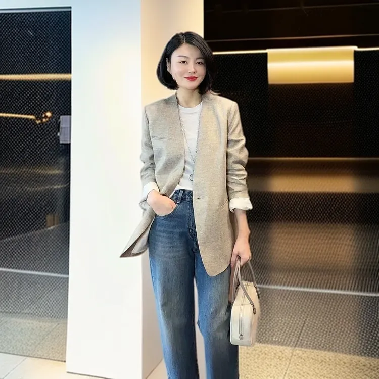 【TANTAN】显瘦时尚百搭修身早春西装外套#325