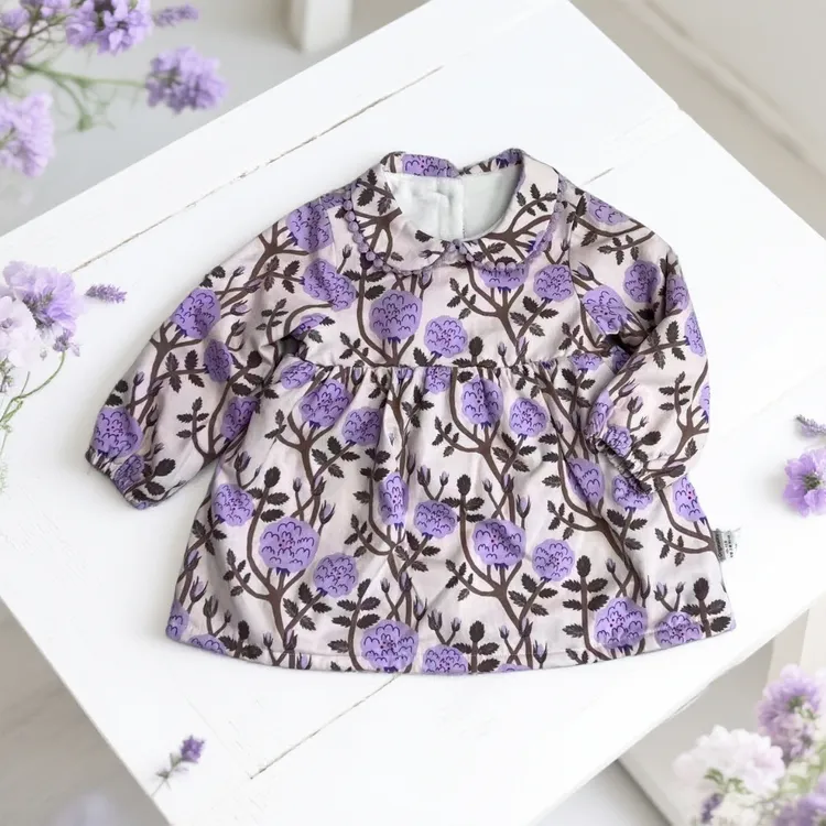 爱麻麻9132051全棉加绒连衣裙独特洋气时髦女童装宝宝拍照服装