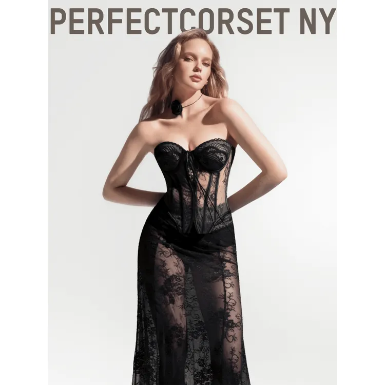 Venus【维纳斯】高级蕾丝拼接法式拉链款鱼骨胸衣PerfectCorsetNY
