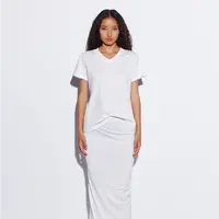 KJ2025SS进口丝光弹力花边长半裙049