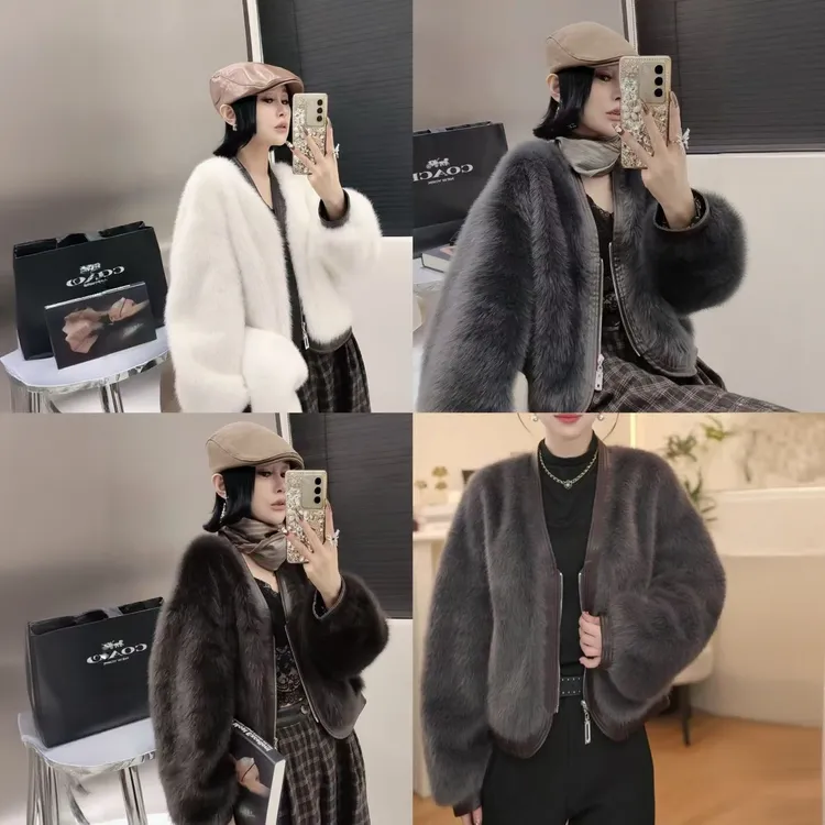 2025设计师新款全包边拉链款时尚洋气短外套女外套秋冬冬季【2523】