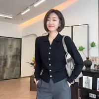 FIGO LOVE 气质必备显瘦收腰通勤女神款长袖针织开衫25029