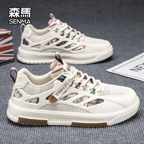 森马休闲板鞋男款秋季花布小众原创厚底增高男鞋男士个性百搭潮鞋