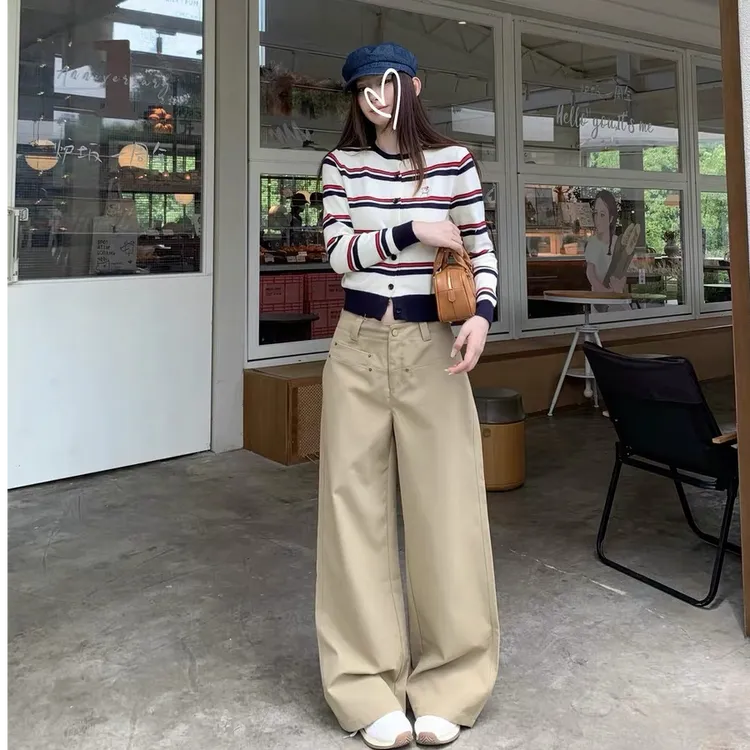（现货）2025秋季新款直筒休闲裤女复古百搭阔腿裤子女