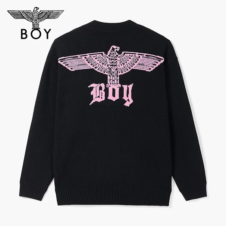 【绚烂烟火】BOYLONDON时尚秋冬穿搭潮流休闲开衫毛衣外套N64004