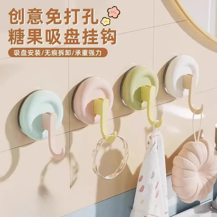 吸盘挂钩牢固真空免打孔粘钩毛巾架厨房浴室卫生间墙壁无痕可移动