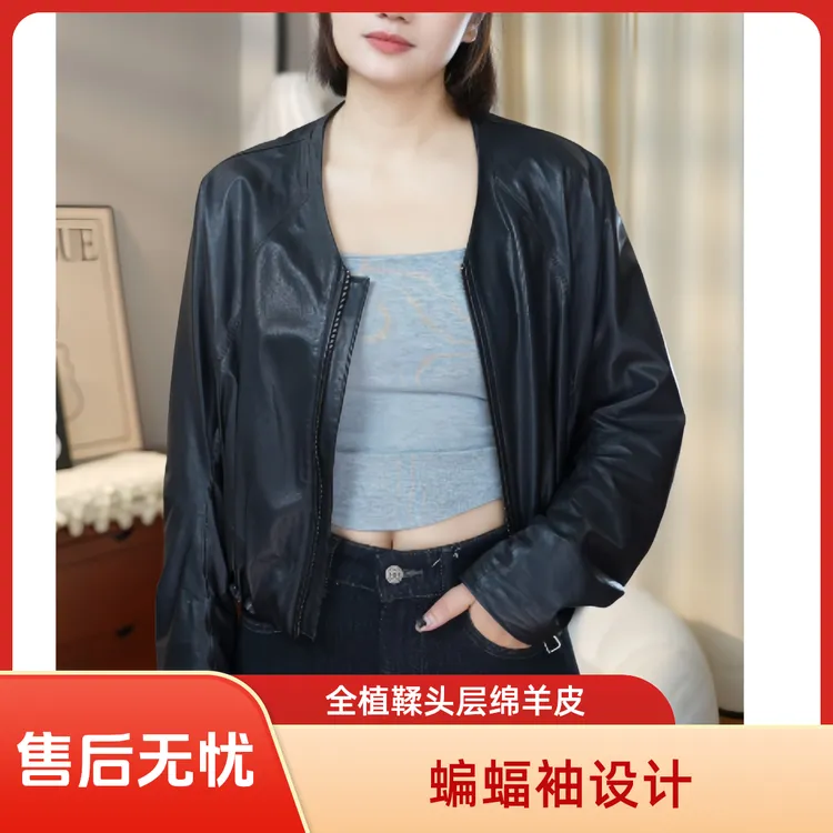 ”羊腿袖“高腿线显瘦，云朵般质感，不挑身高，全植鞣头层绵羊皮皮衣
