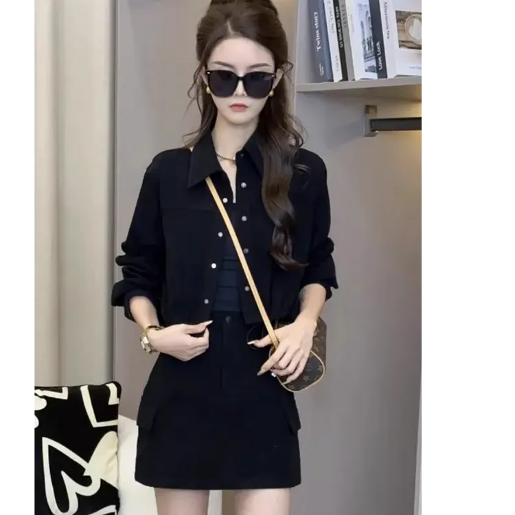 休闲时尚短裙套装女2025新款爆款秋季穿搭一整套女装显瘦洋气衣服