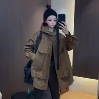 【文乐乐】秋冬新款韩版洋气个性重工时尚休闲潮流假两件棉服88121