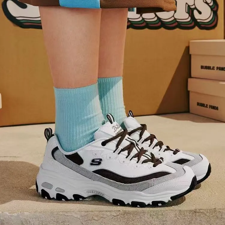 Skechers斯凯奇奶茶熊新色秋冬舒适缓震女款老爹鞋熊猫鞋896276