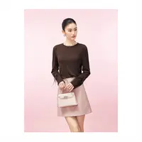 MandyZhang高级莱赛尔白色钉珠T恤女秋时尚气质上衣百搭羊毛长袖