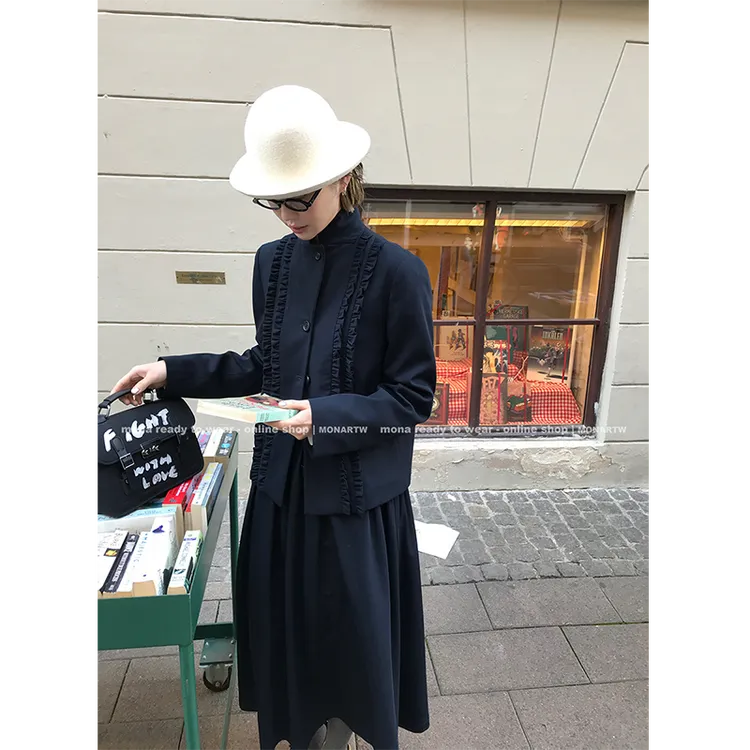 【Mona张绮贤】MONA 经典西装外套 木耳连衣裙 O124A16212