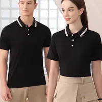商务翻领刺绣上衣服爸爸POLO衫透气1369
