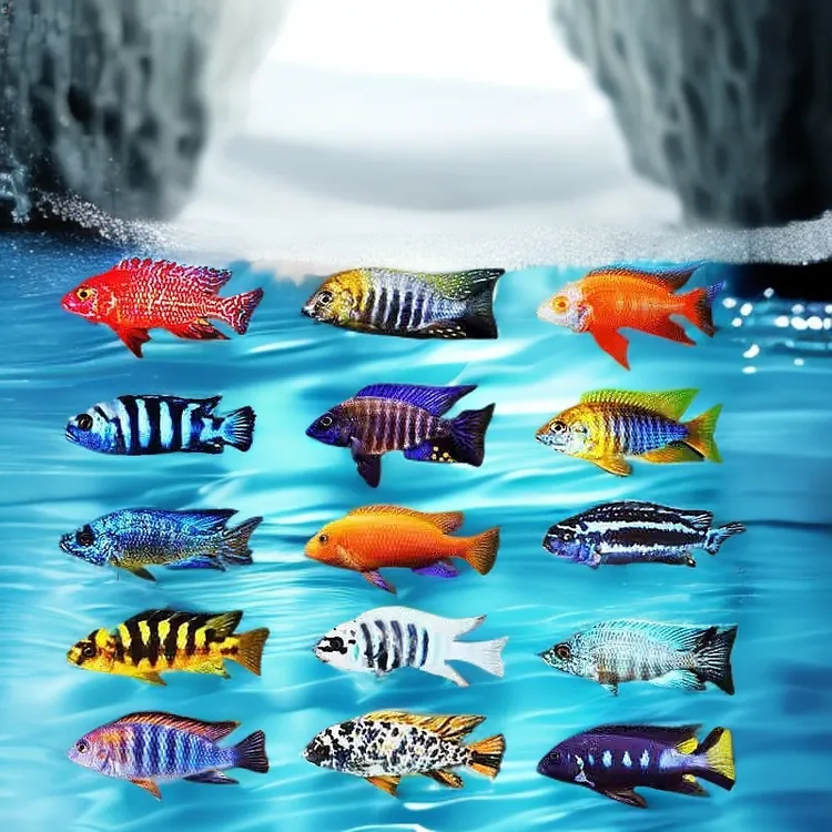 热带观赏鱼三湖慈鲷鱼孔雀岩栖六间小丑勾鼻热带鱼