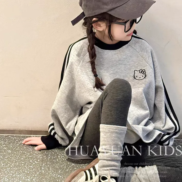 春装女童休闲卡通卫衣中长款春秋新款中大童韩版女孩洋气长袖上衣