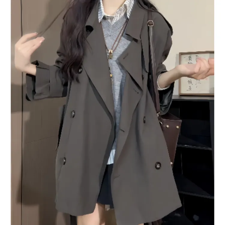 高级感风衣外套女初秋新款设计感中长款时尚百搭韩系长袖遮肉显瘦
