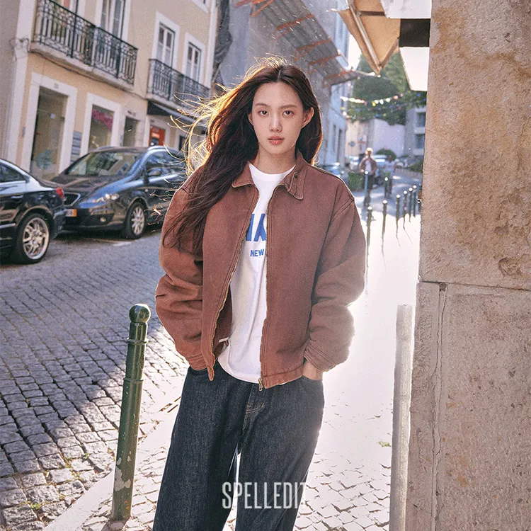 SPELLEDIT2025秋季新品复古工装夹克简约百搭宽松休闲外搭外套女