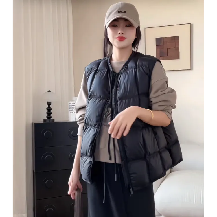 爆款流行超好看白鸭绒时尚马甲女秋冬高级感时尚洋气无袖坎肩外套