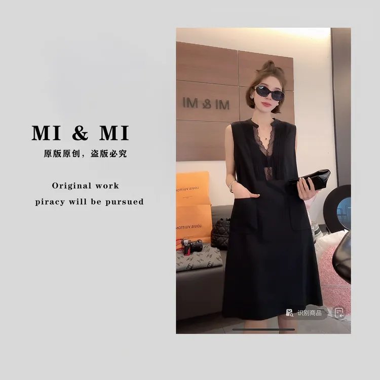 【米米私服】夏季简约宽松显瘦无袖背心连衣裙女 2502-199